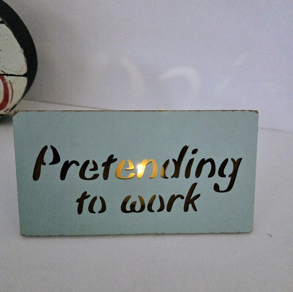 Heart Shaped 'You Are Loved' Sign and 'Pretending to Work' Light-up Sign - Picture 3 of 10